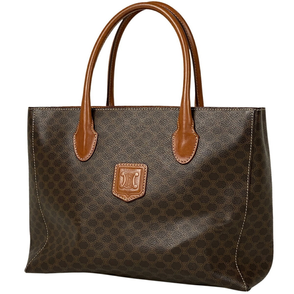 Celine Macadam tote bag handbag logo canvas brown